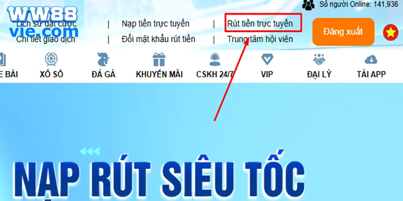 Rút tiền cá cược từ nhà cái uy tín WW88